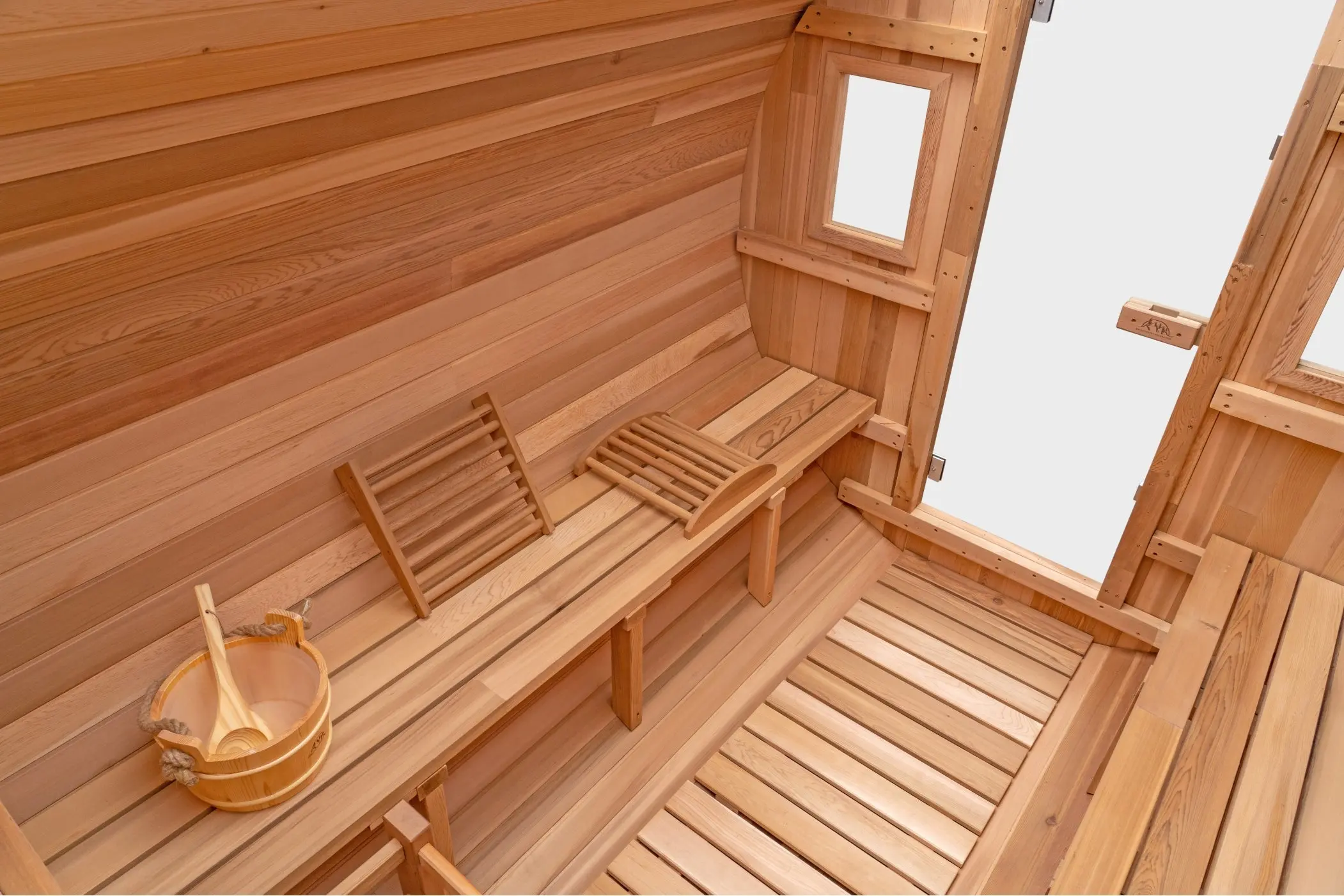 8 Ft Classic Cedar Scenic View Barrel Sauna - 6-8 Person - Image 10