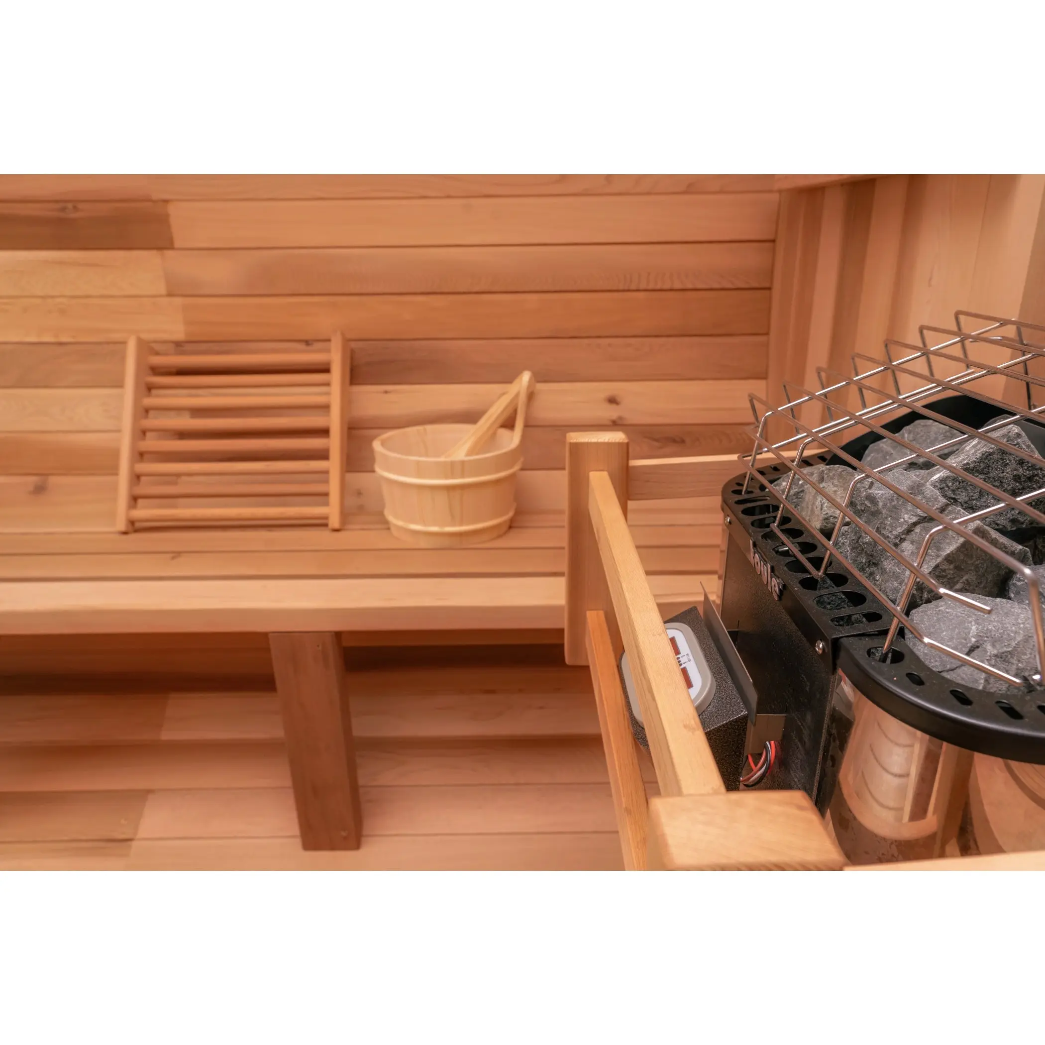 8 FT Classic Red Cedar Barrel Sauna - 6-8 Person - Image 8