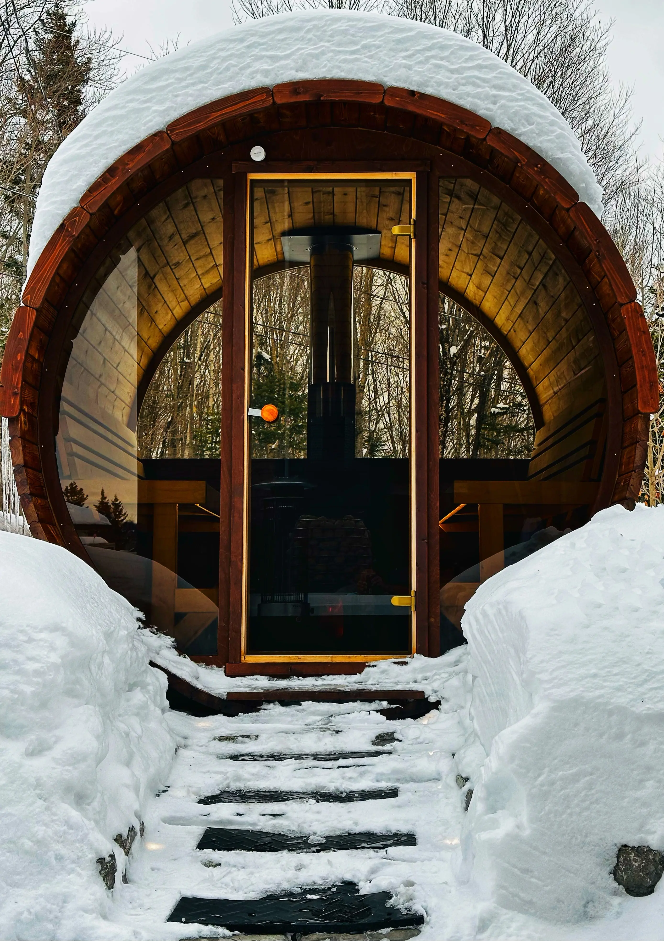 8 FT Thermowood Scenic View Barrel Sauna - 6 Person (Extra Wide) - Image 17