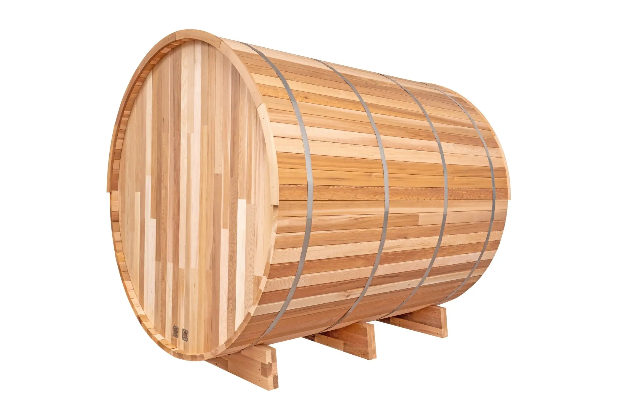 8 FT Classic Red Cedar Barrel Sauna with Porch - 4-6 Person - Image 20